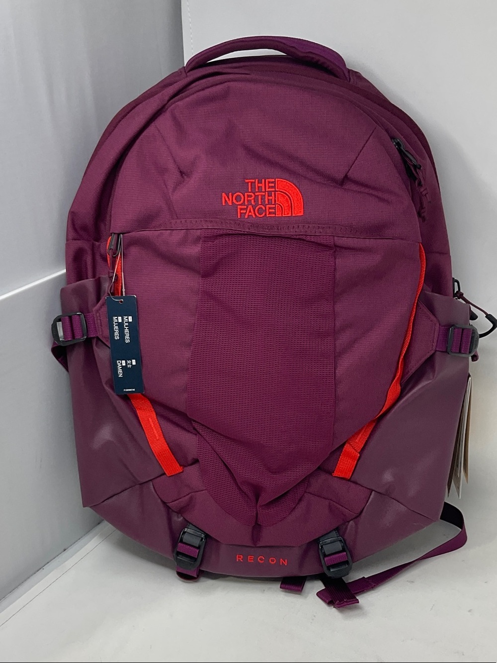 The North Face Backpack in Plum with Bright Red Accents - Picture 4 of 4